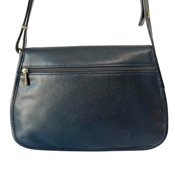 Longchamp Le Foulonné Navy Pebbled Leather Convertible Crossbody Bag Y2K Vintage - Picture 4 of 12